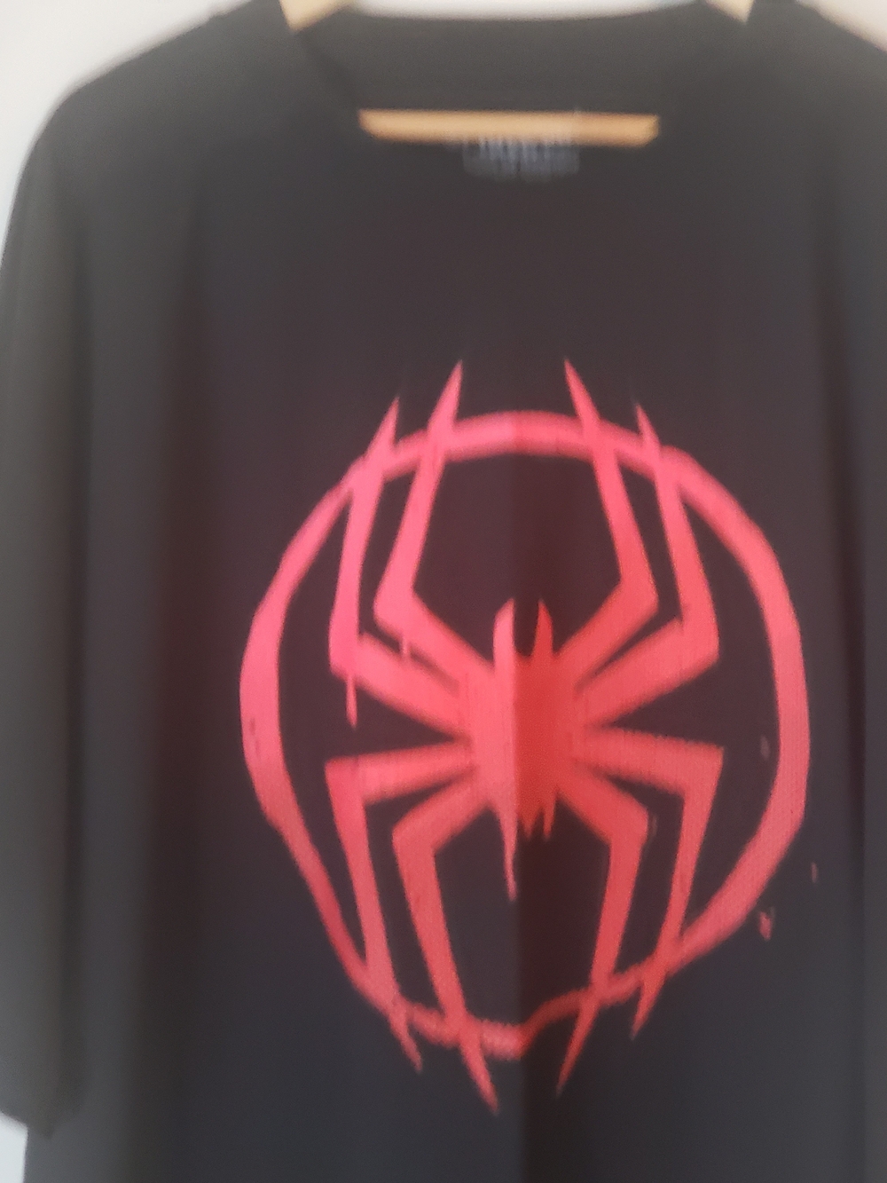 Spiderman Marvel Black Short Sleeve Tee with Red Spider Logo